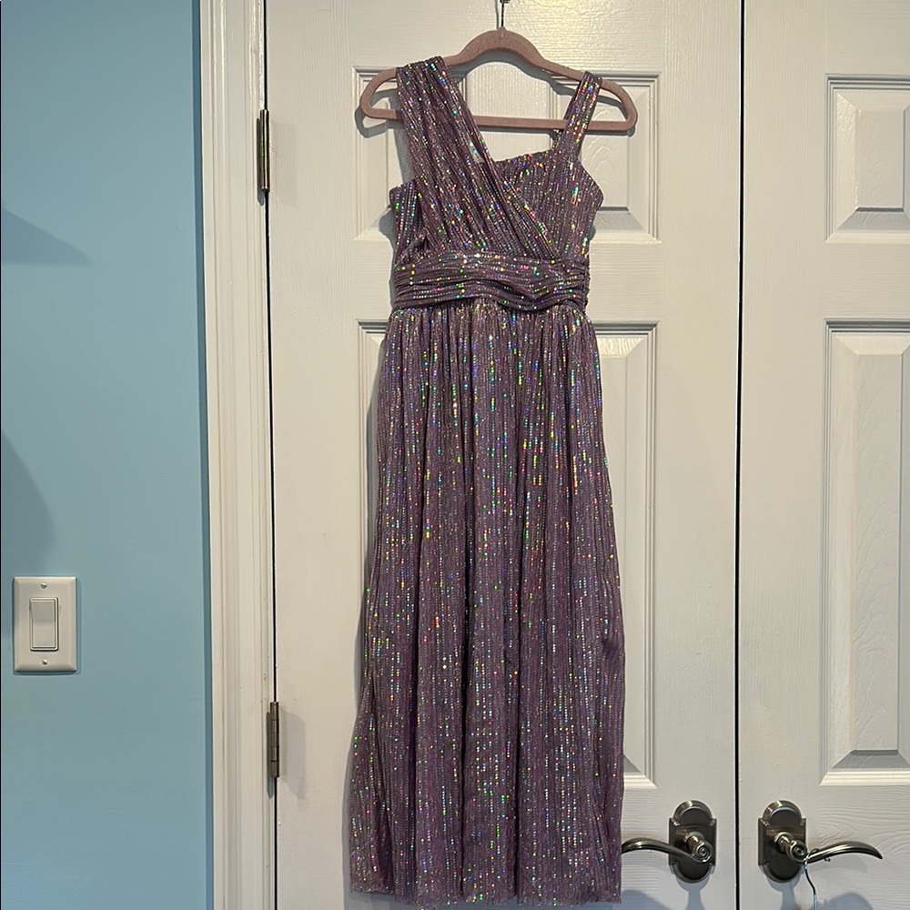 Purple Glitter Evening Dress